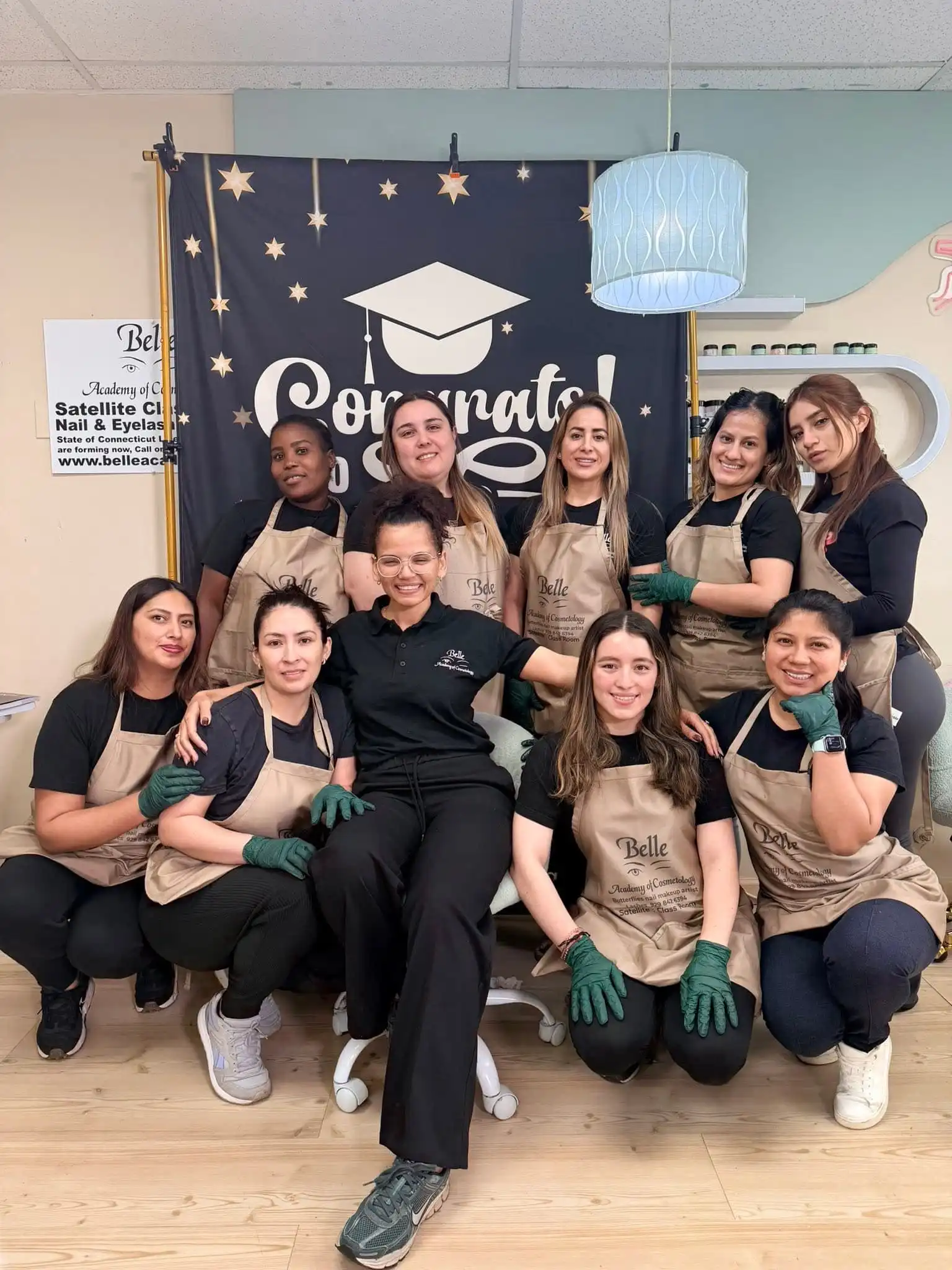 Belle Academy class group smiling