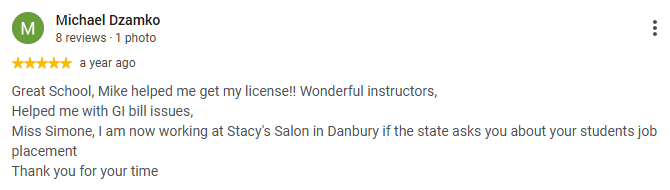 Screenshot of Michael Dzamko's five-star Google review